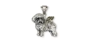 Bichon Frise Angel Pendant Jewelry Sterling Silver Handmade Dog Pendant BF3-AP