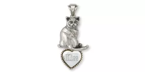 British Shorthair Pendant Jewelry Sterling Silver Handmade Cat Pendant BRS4-TP