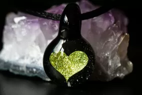 Heart Hologram Pendant with Infused Cremation Ash