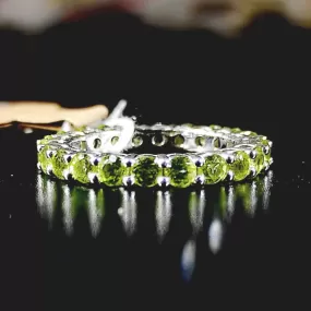 Peridot Eternity Ring 18K White Gold