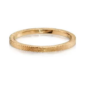 Rose Gold Flat Textured Band Narrow Width