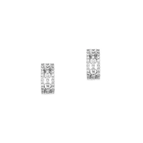 Triple Diamond Huggie Earrings