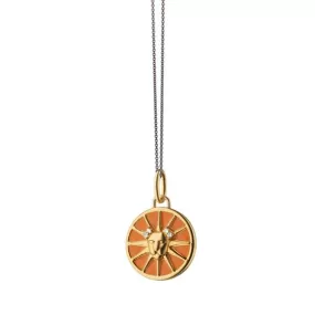 Vermeil Leo Horoscope Charm in Orange Enamel