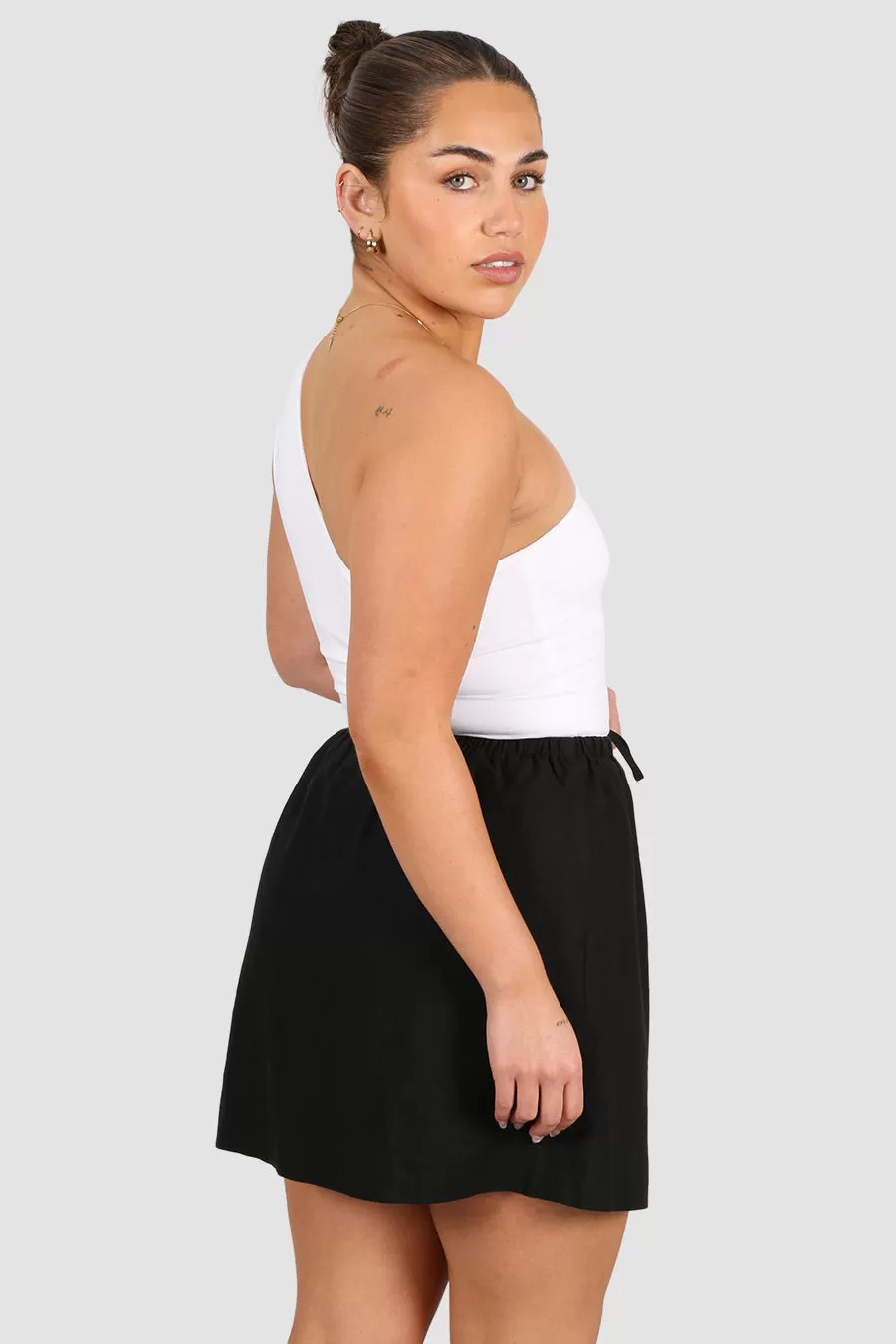 ZOLA LINEN SKIRT BLACK