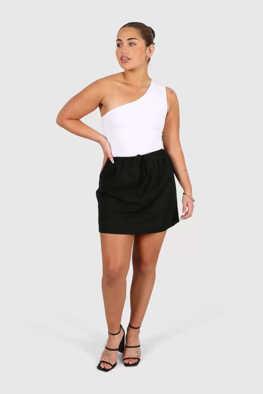 ZOLA LINEN SKIRT BLACK