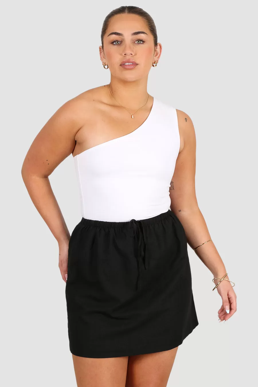 ZOLA LINEN SKIRT BLACK